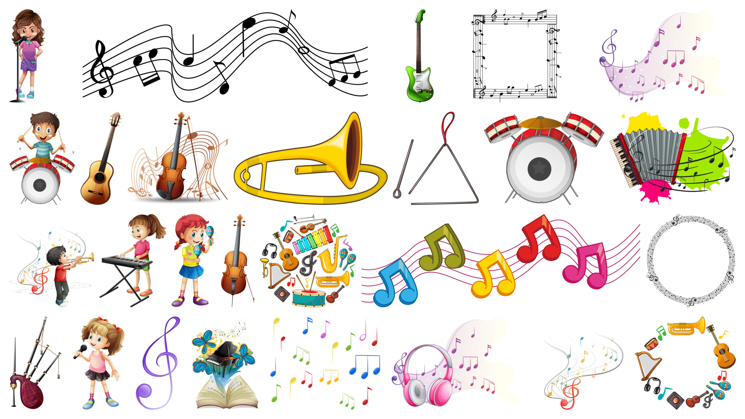Elementos Da Música Para Jogar O Ritmo Da Harmonia Ilustração do